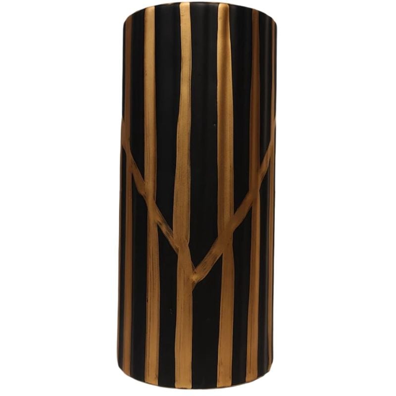 Black Golden Straight Small Vase