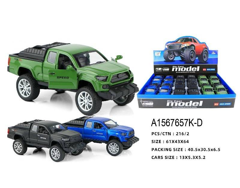 1:32 P/B Die Cast Car,Open Door,3 Colors Mixed,12 Pcs/D.Box