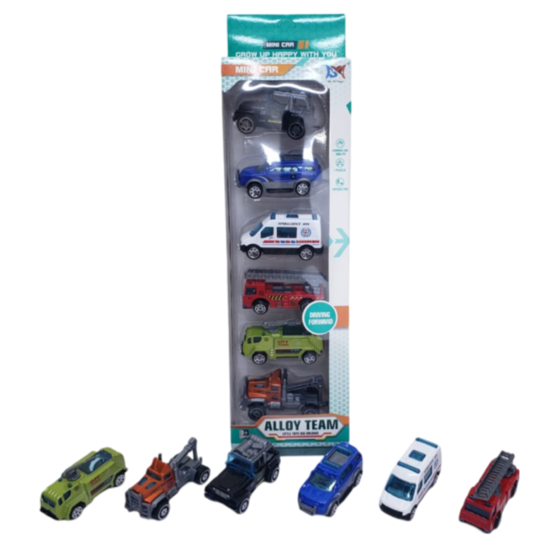 Assorted mini car set of 6