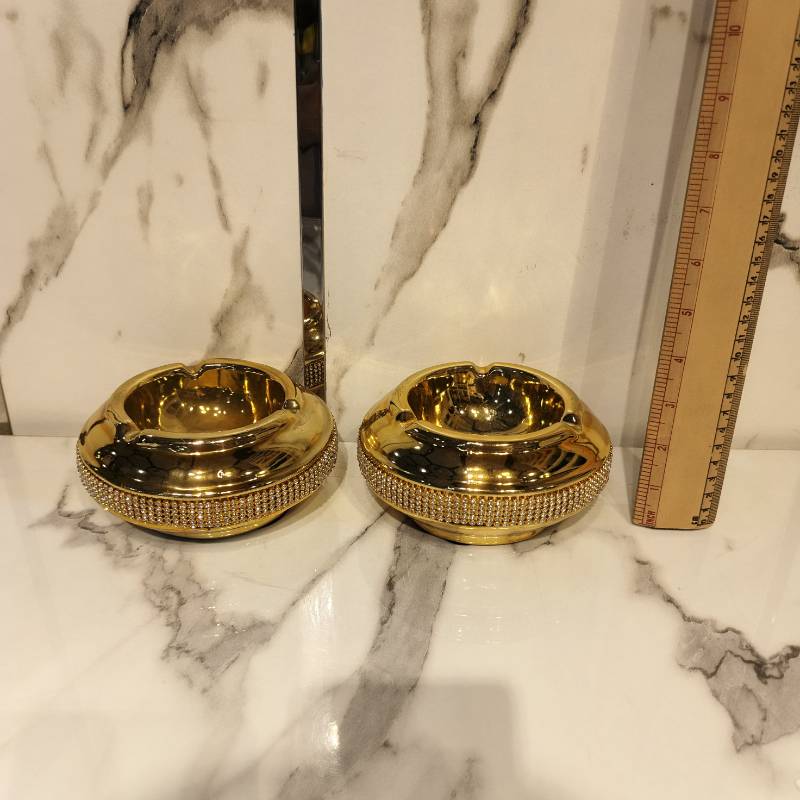 Golden Ceramic Ashtray