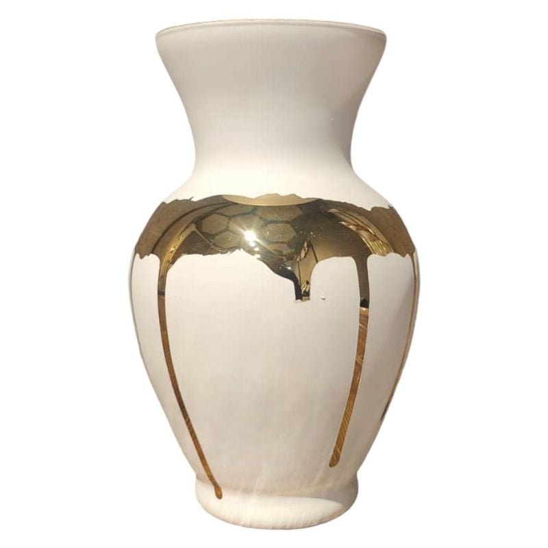 White Vase With Golden Lines {Small Size}