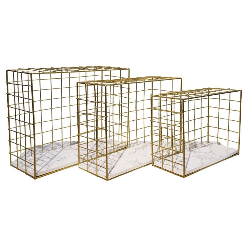 Nesting Gold Wire Multi-Organizers (Set of 3)