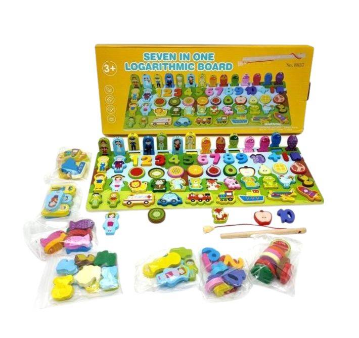 Wooden 7 In 1 Logarithmic Board,P.Box