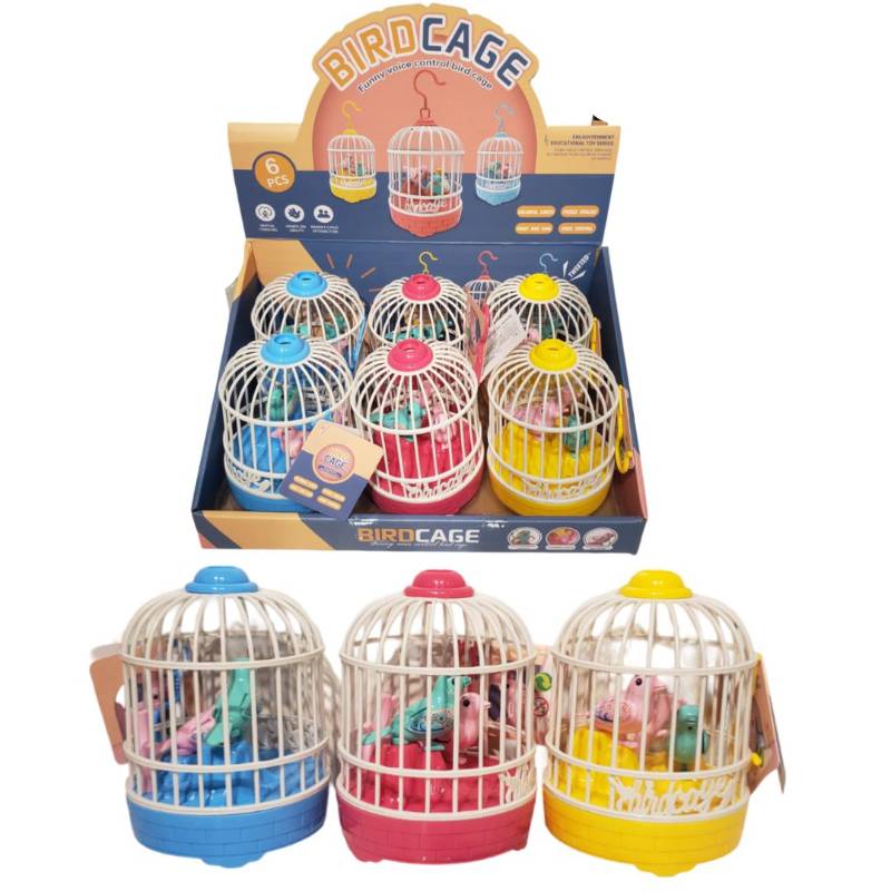 Birdcage,W/Music&Light,W/Out3*Aa,3 Colors,6 Pcs/D.Bx