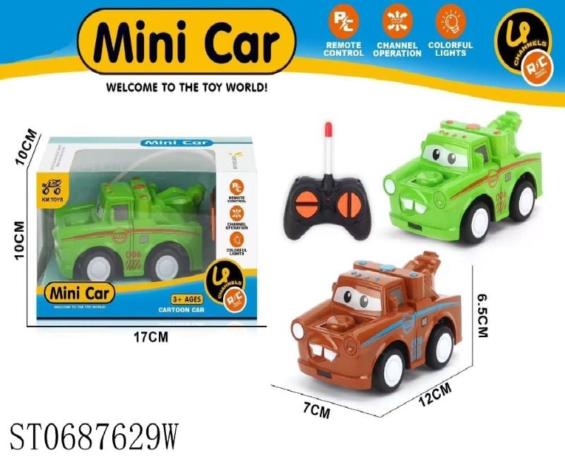 1:43 4Func R/C Mini Car 2Color W/Out Cha
