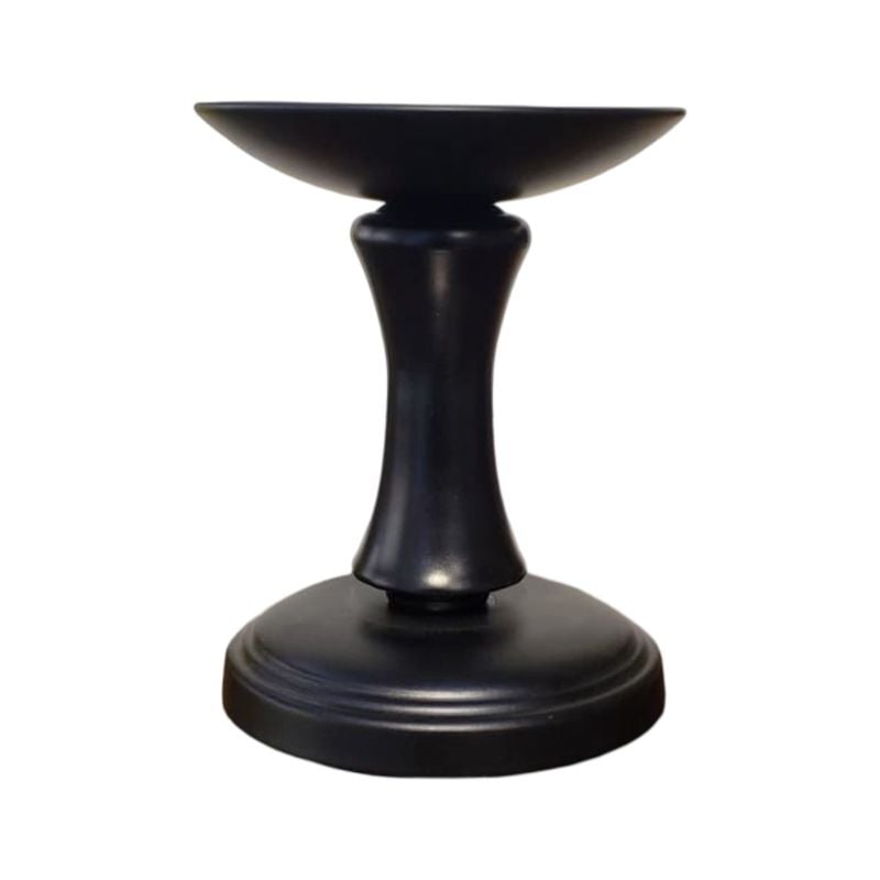 Matte black pillar candle holder