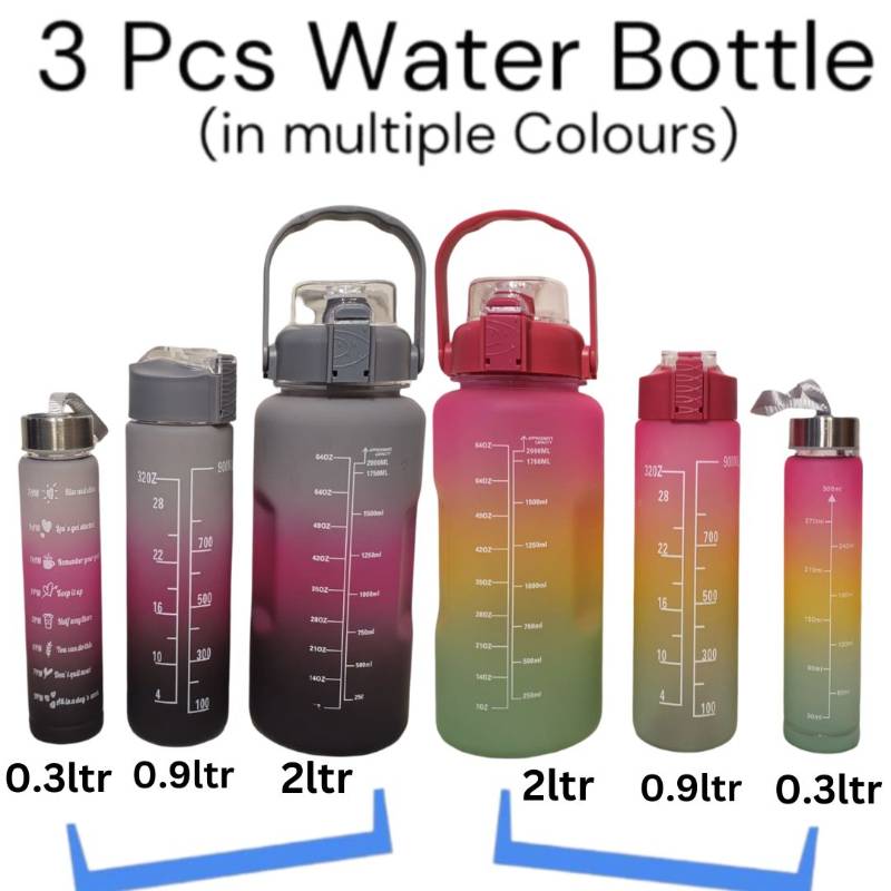 Plastic Bottel2000 800 300Ml {Pack Of 3 Bottles}