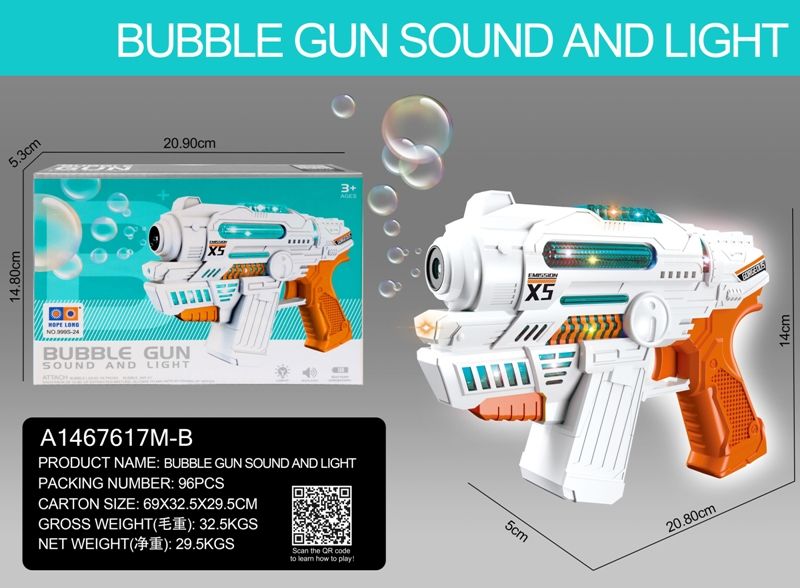 B/O Bubble Gun W/Light Music