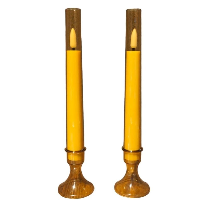 Dinner Candle With Tube Yellow