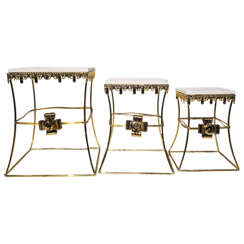 Tiered Gold Accessory Risers {Set of 3}