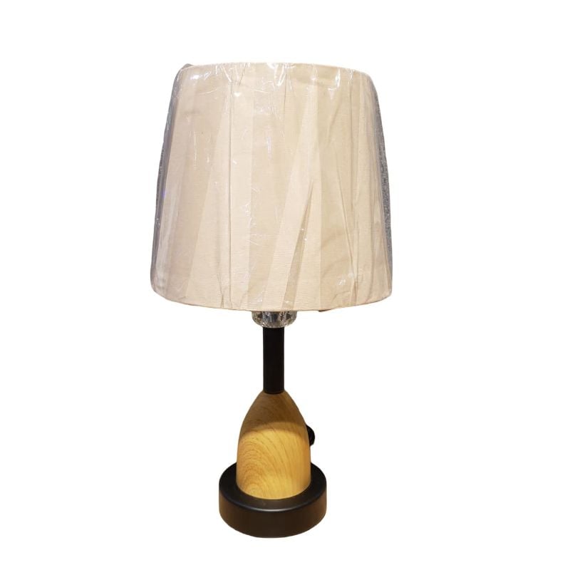 Green & Wooden Texture Lamp With Shade