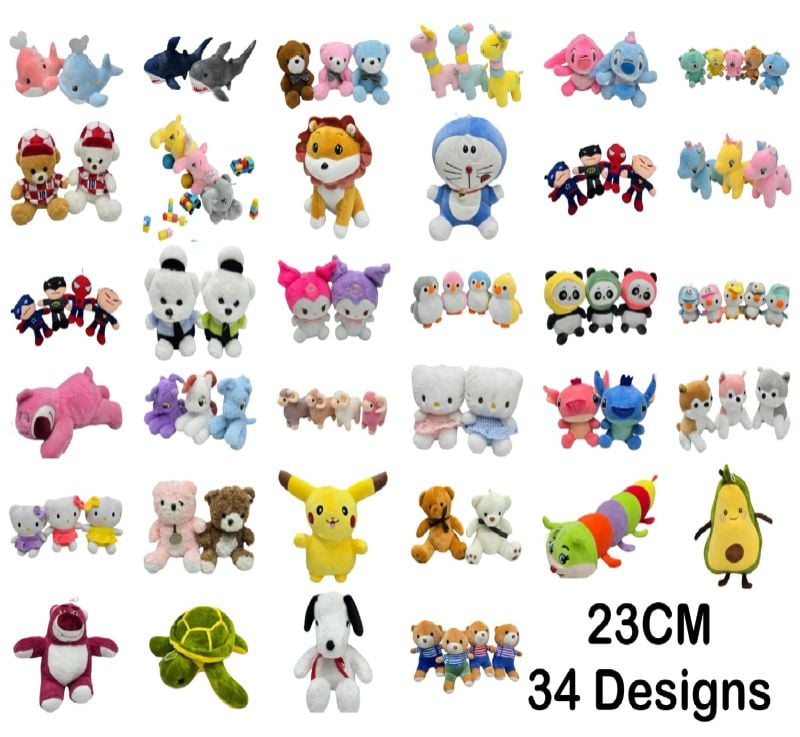 Mix Cartoon Characters And Animals Stuff Toys 23cm {Each Piece}
