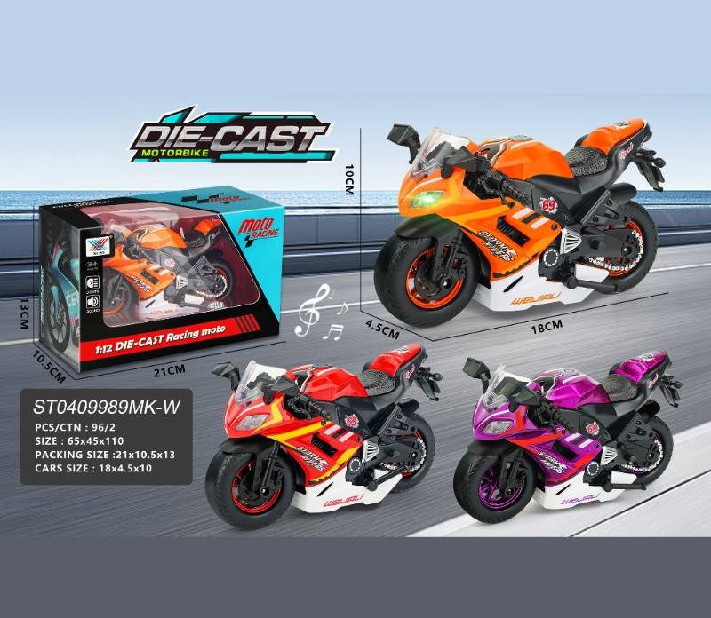 1:12 Pull Back Die Cast Motorcycle With