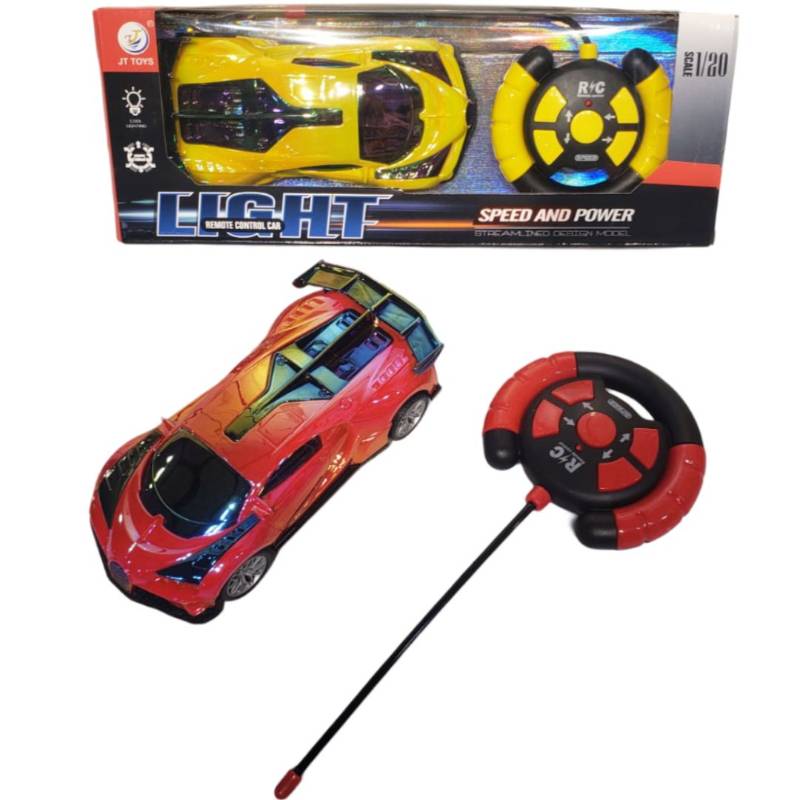 R/C 1:20 Four Func Car, 3 Color Mix, W/3