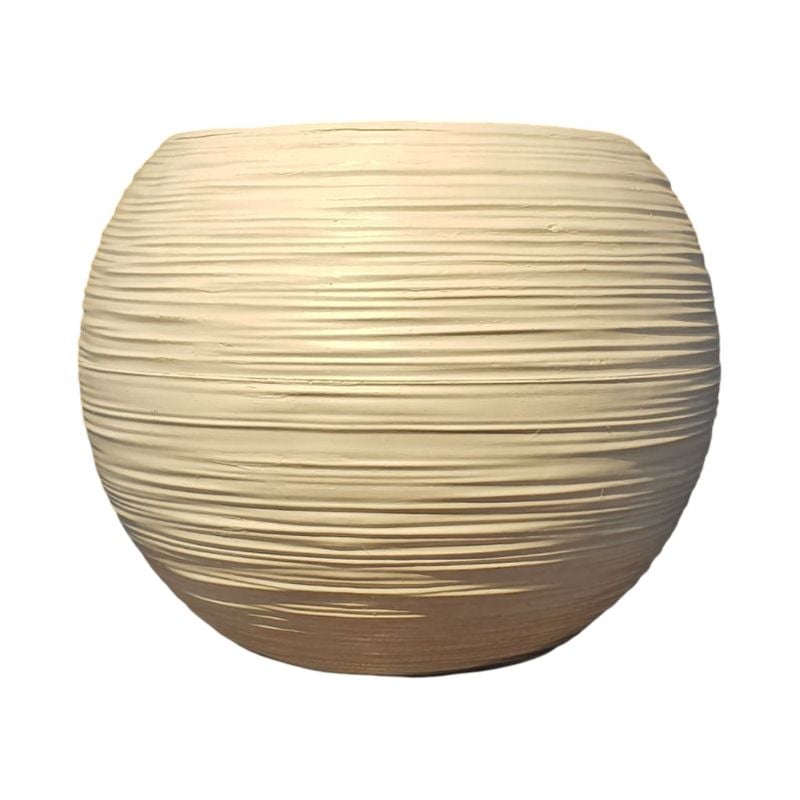 Circular Fiber Large Pot White & Black
