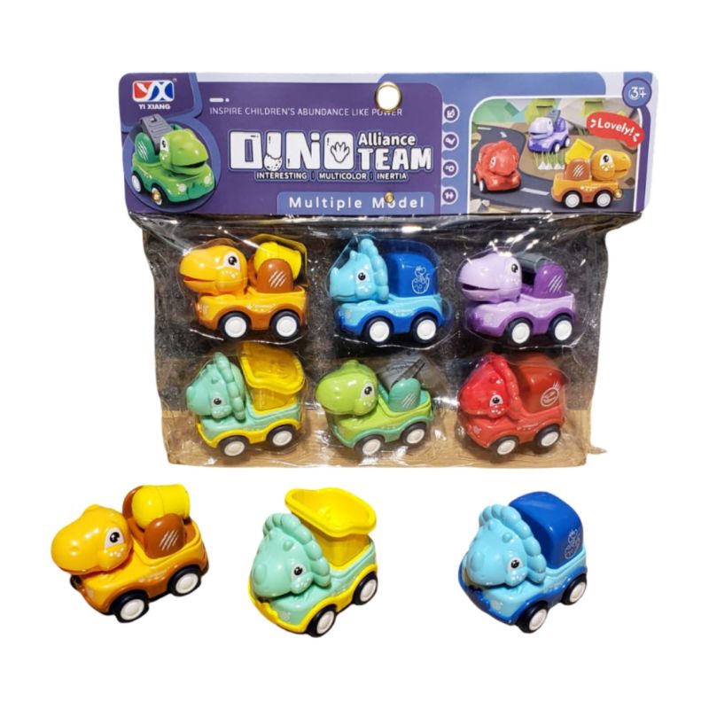 P/B Dinosaur Car 6Pcs/Pvch