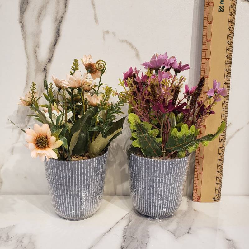 Each PVC Grey Pot M {Each Piece}