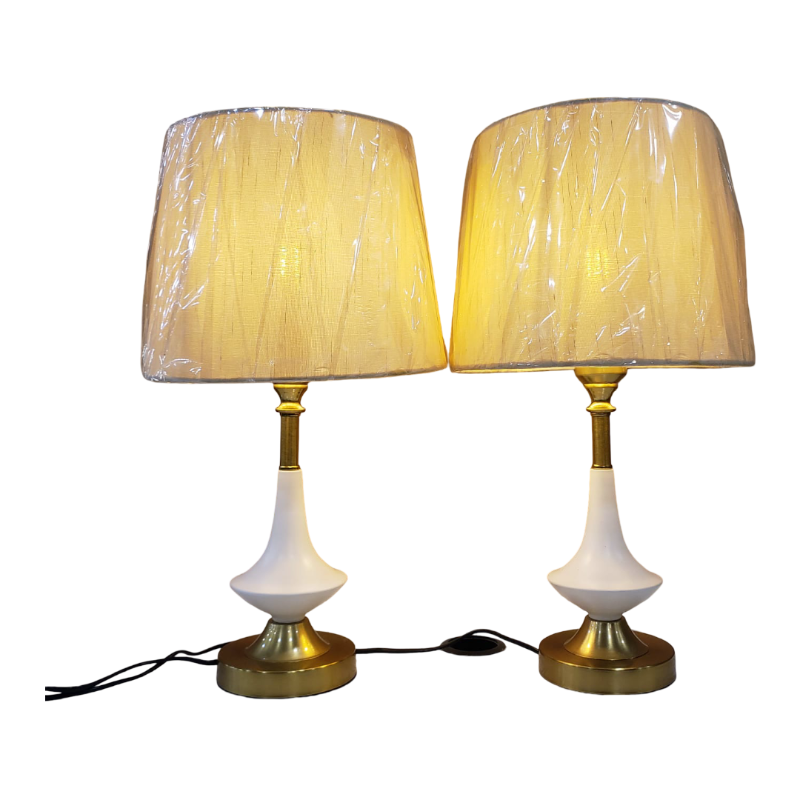 White & Brass Colour Lamp {Each Piece}