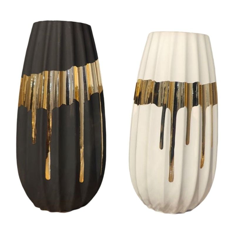 Vase White & Black 16 - 3 {Each Piece}