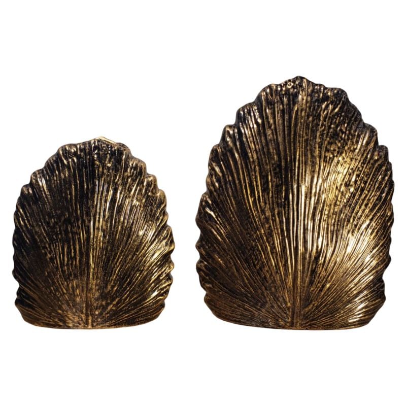 Shell shaped Vase Bronze {2pcs Set}