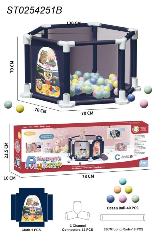 Fence Set, W/40 Pcs Ball, P.Bx