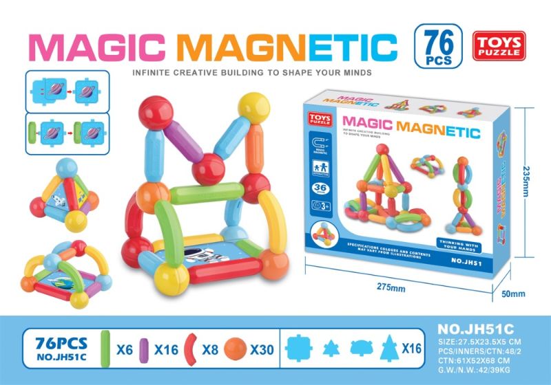 76Pcs Magic Magnetic Pb