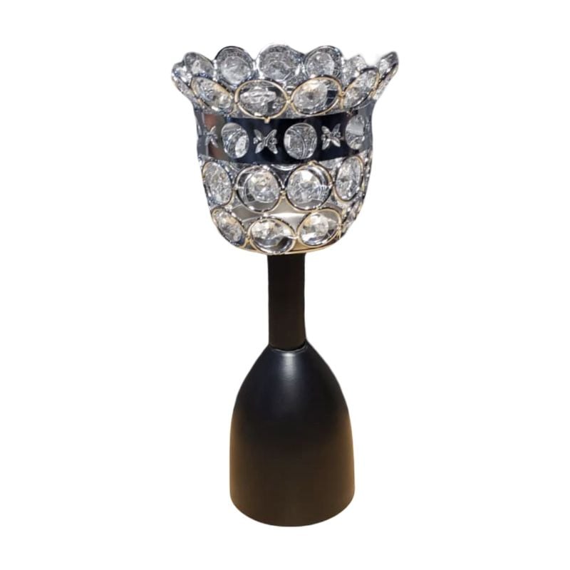 Silver Crystal Candle Stand {Medium Size}