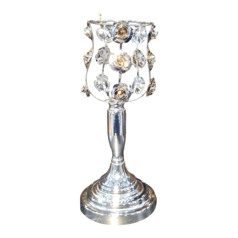 Silver-finished candle holder
