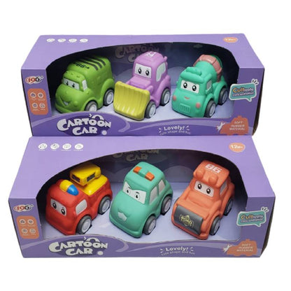 Soft Cartoon Car 3 pcs