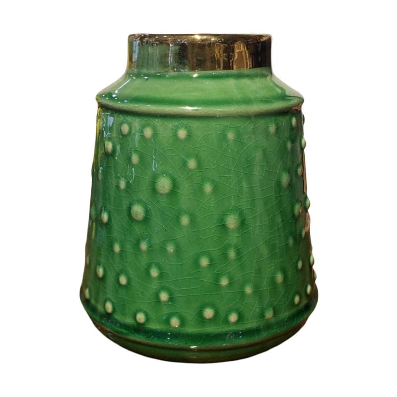 Green Circular Vase  Medium W/O Bunch