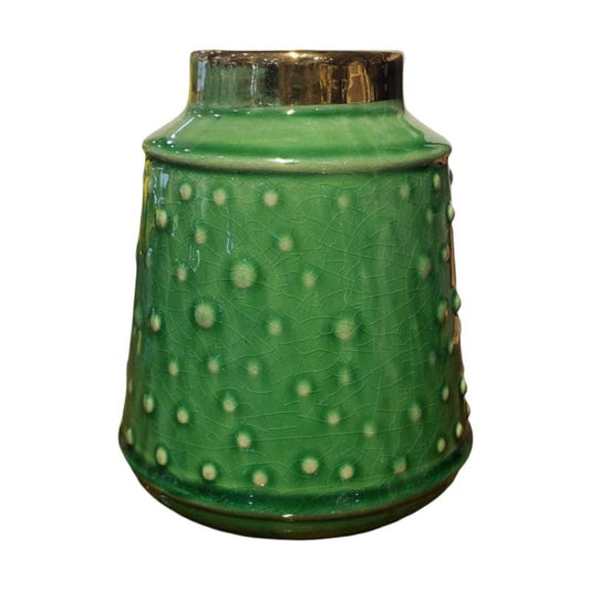 Green Circular Vase  Medium W/O Bunch