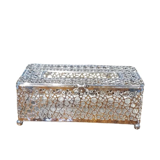 Silver Tissue Box Holder