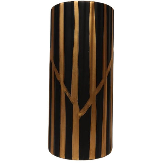 Black Golden Straight Small Vase