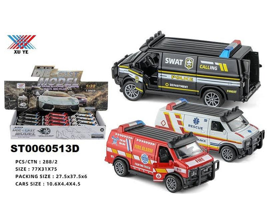 Police Toy Van Alloy 1:32 {Each Piece}