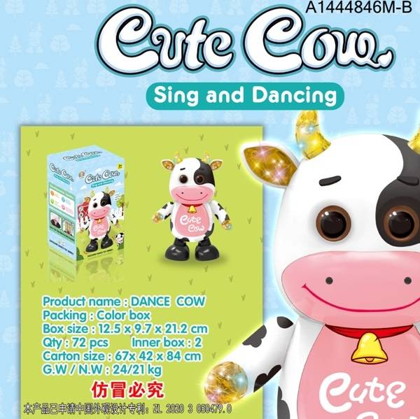 B/O Cow, W/Light&Music, W/Out 3*Aa, P.Bx