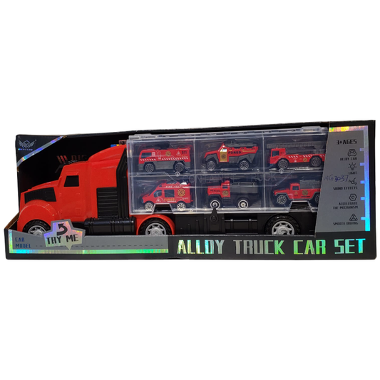 Rescue Squad Truck+Cars Set With L/M