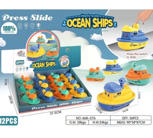Press Slide Little Ships 12Pcs/Db