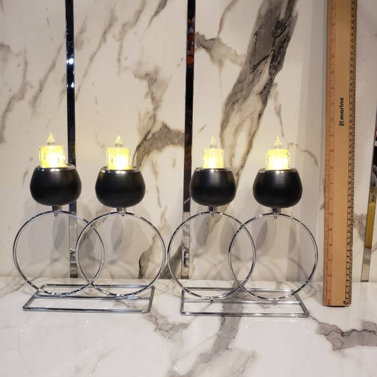 Black Top Ring Candle Stand