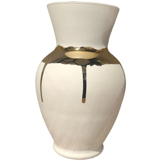 White Vase With Golden Lines {Large Size}
