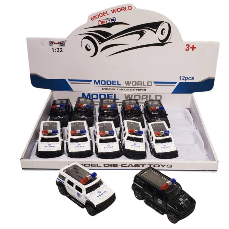 Police Toy Truck Alloy 1:32 P/B {Each Piece}