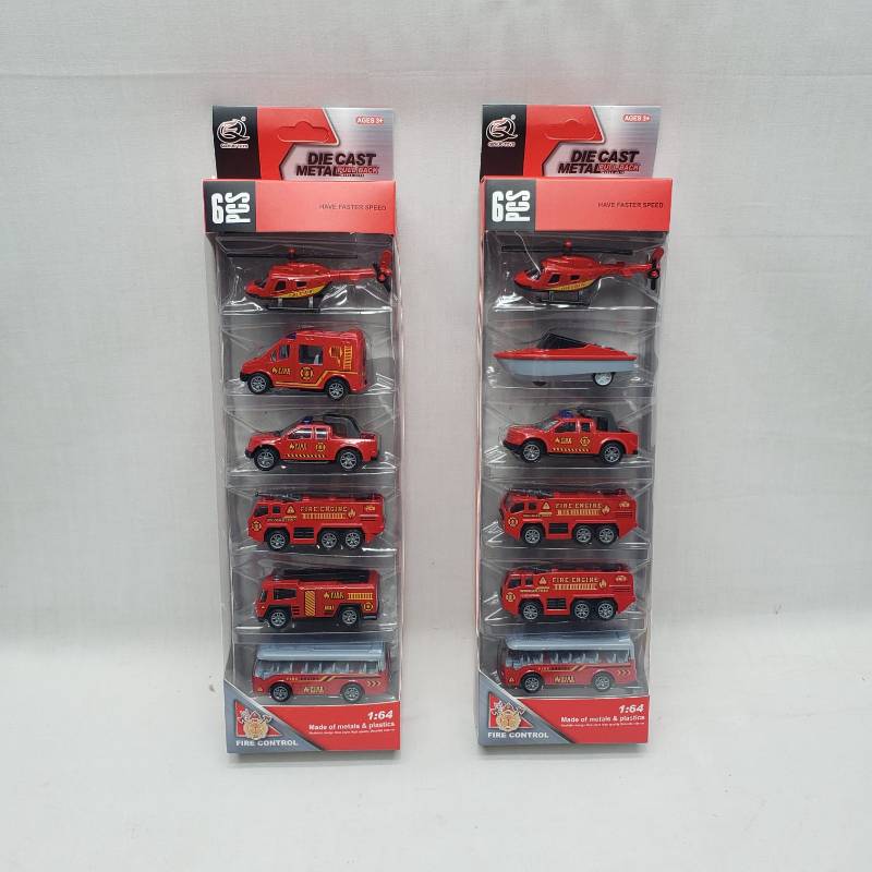 1:64 P B Die Cast Fire Fighter Cars, 12 Asst, 6Pcs W.Box F P