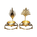 Gold-Plated Peacock Tail Candle Holder {Each Piece}