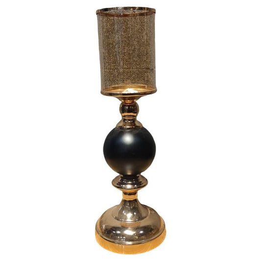 Matte black orb Candle Stand