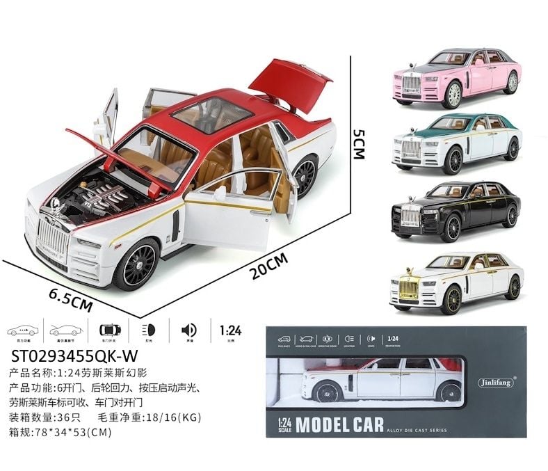 Rolls-Royce 1:24 P/B Metal Car W.Bx {Each Piece}