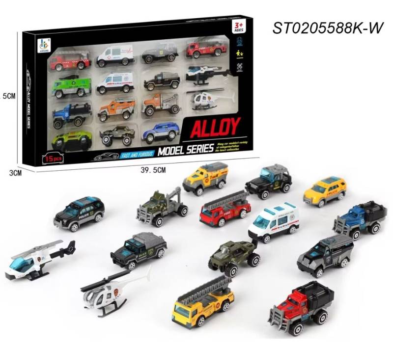 1:64 Die Cast Car & Plane 15Pcs/Box, Fla