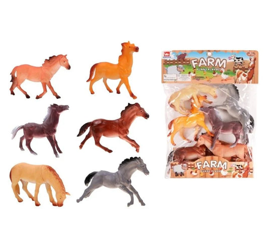 6-inch Horse Set Plastic {Pack Of 6}