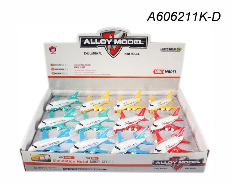 P/B Metal Plane,2 Asst,2 Color,W/Out Lig