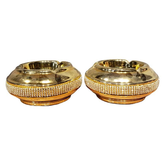 Golden Ceramic Ashtray {Each Piece}