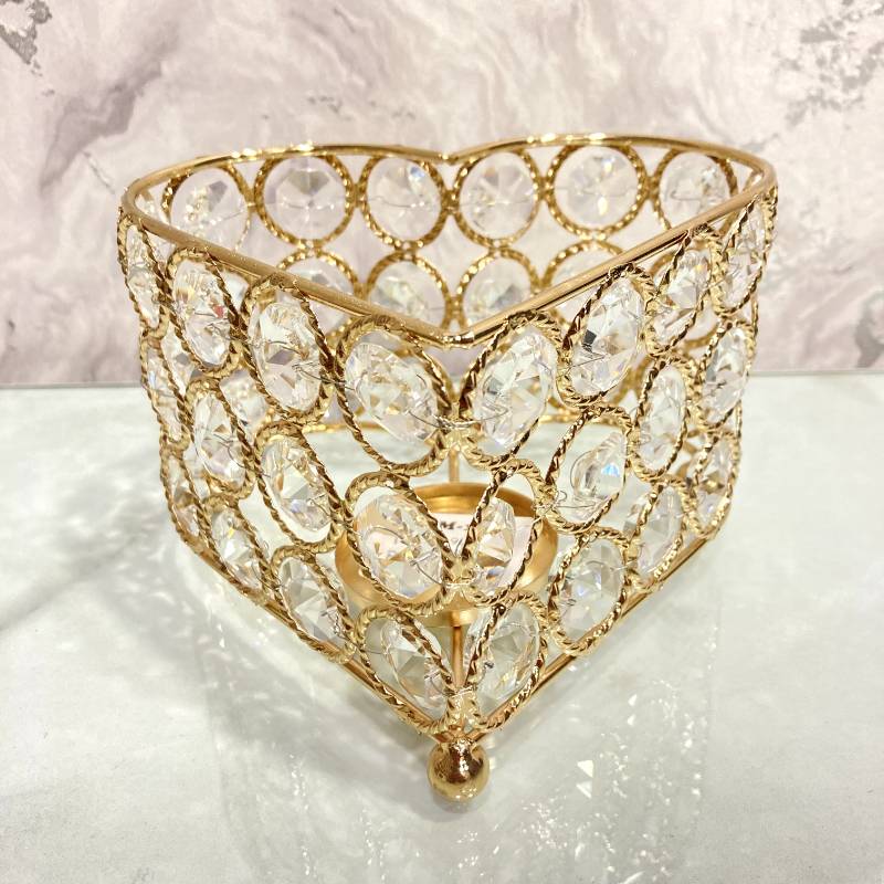 Crystal Candle Stand Heart