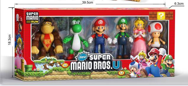 4-5Inch Super Mario 6Pcs Flat Packing